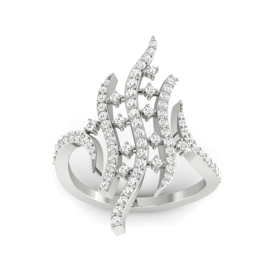 Unique Design Ring 0.53 TW Round Cut Lab Grown Diamond Ring Prong Engagement Ring Bridal Wedding Ring PR409