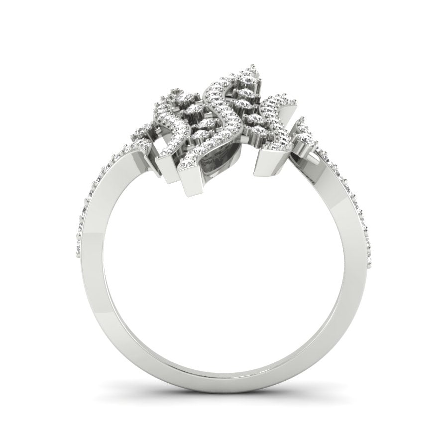 Unique Design Ring 0.53 TW Round Cut Lab Grown Diamond Ring Prong Engagement Ring Bridal Wedding Ring PR409