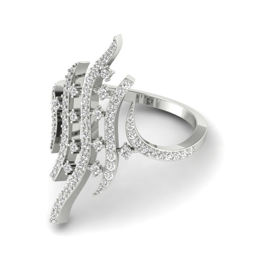 Unique Design Ring 0.53 TW Round Cut Lab Grown Diamond Ring Prong Engagement Ring Bridal Wedding Ring PR409