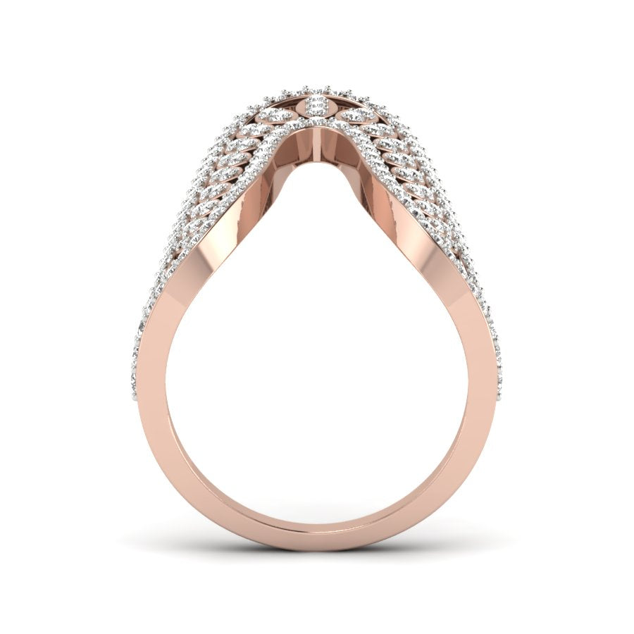 Unique Design Ring 1.14 TW Round Cut Lab Grown Diamond Ring Engagement Ring Prong Set Wedding Ring PR410