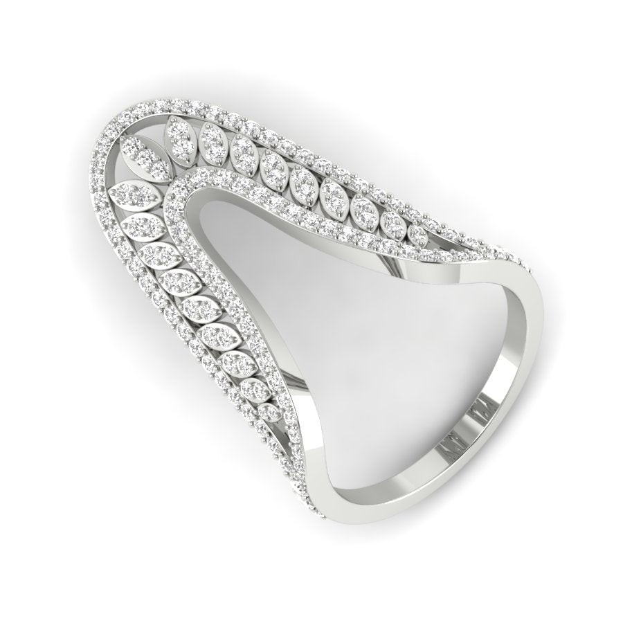 Unique Design Ring 1.14 TW Round Cut Lab Grown Diamond Ring Engagement Ring Prong Set Wedding Ring PR410