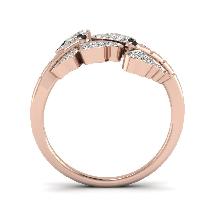 0.19 TW Butterfly Ring Round Cut Lab Grown Diamond Ring Engagement Ring Prong Setting Ring Wedding Ring PR411