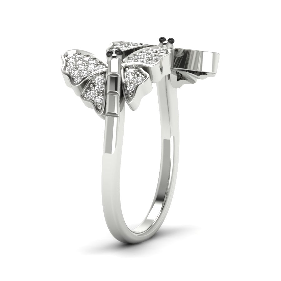 0.19 TW Butterfly Ring Round Cut Lab Grown Diamond Ring Engagement Ring Prong Setting Ring Wedding Ring PR411