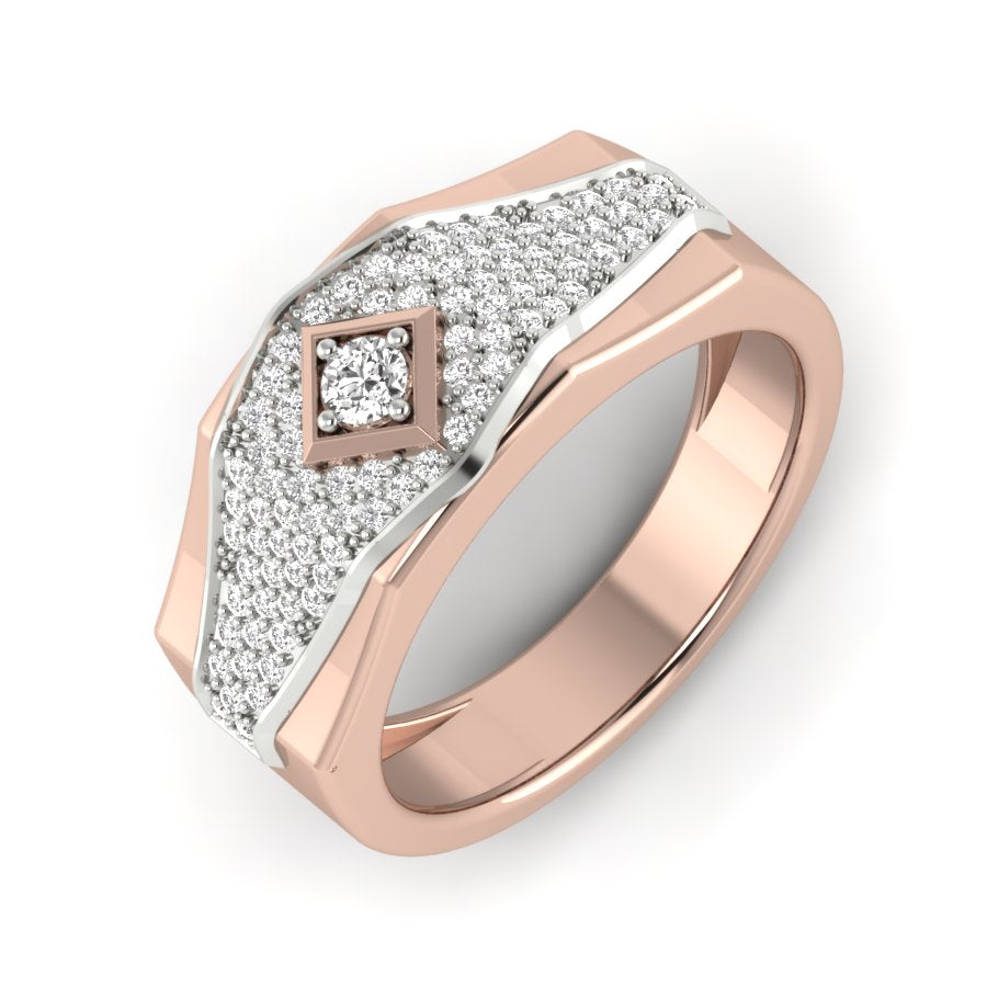 0.43 TW Two Tone Engagement Band Unique Design Band With Round Cut Lab Grown Diamond Band Prong Set Band Bridal Band Wedding Band PR413