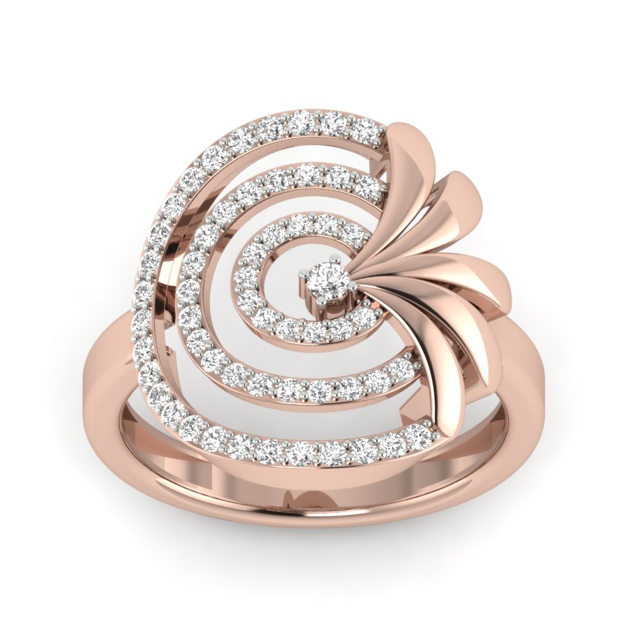 Unique Design Ring 0.42 TW Round Cut Lab Grown Diamond Ring Engagement Ring Prong Set Wedding Ring PR414