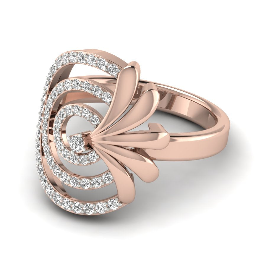 Unique Design Ring 0.42 TW Round Cut Lab Grown Diamond Ring Engagement Ring Prong Set Wedding Ring PR414