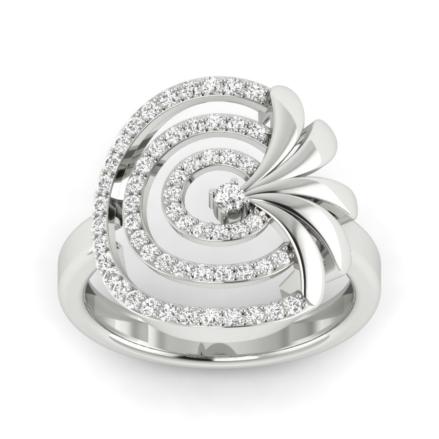 Unique Design Ring 0.42 TW Round Cut Lab Grown Diamond Ring Engagement Ring Prong Set Wedding Ring PR414