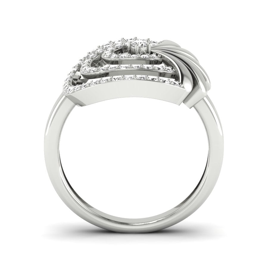 Unique Design Ring 0.42 TW Round Cut Lab Grown Diamond Ring Engagement Ring Prong Set Wedding Ring PR414