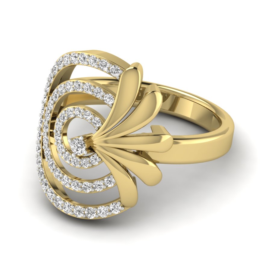 Unique Design Ring 0.42 TW Round Cut Lab Grown Diamond Ring Engagement Ring Prong Set Wedding Ring PR414