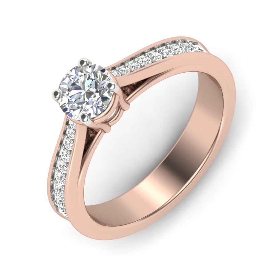 Unique Ring 0.83 TW Solitaire Round Cut Lab Grown Diamond Ring Ladies Cluster Prong Set Unique Engagement Ring Wedding Ring PR417