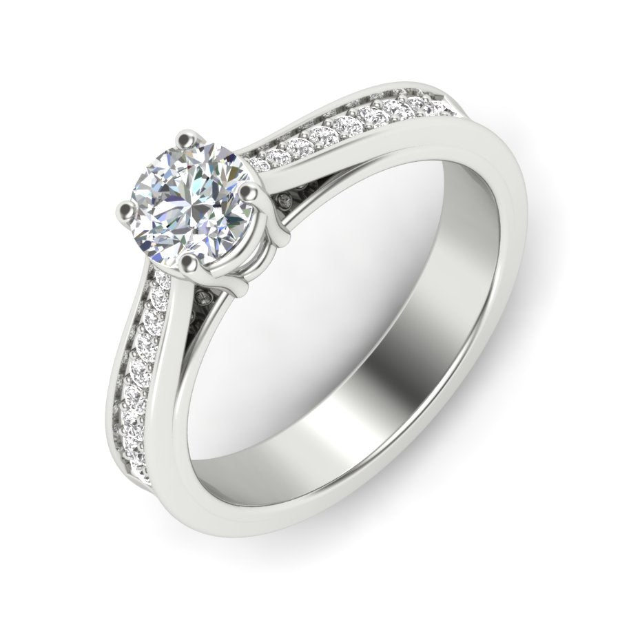 Unique Ring 0.83 TW Solitaire Round Cut Lab Grown Diamond Ring Ladies Cluster Prong Set Unique Engagement Ring Wedding Ring PR417
