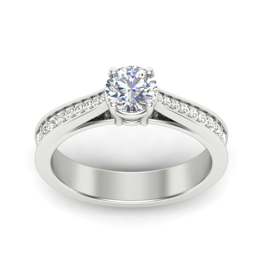 Unique Ring 0.83 TW Solitaire Round Cut Lab Grown Diamond Ring Ladies Cluster Prong Set Unique Engagement Ring Wedding Ring PR417
