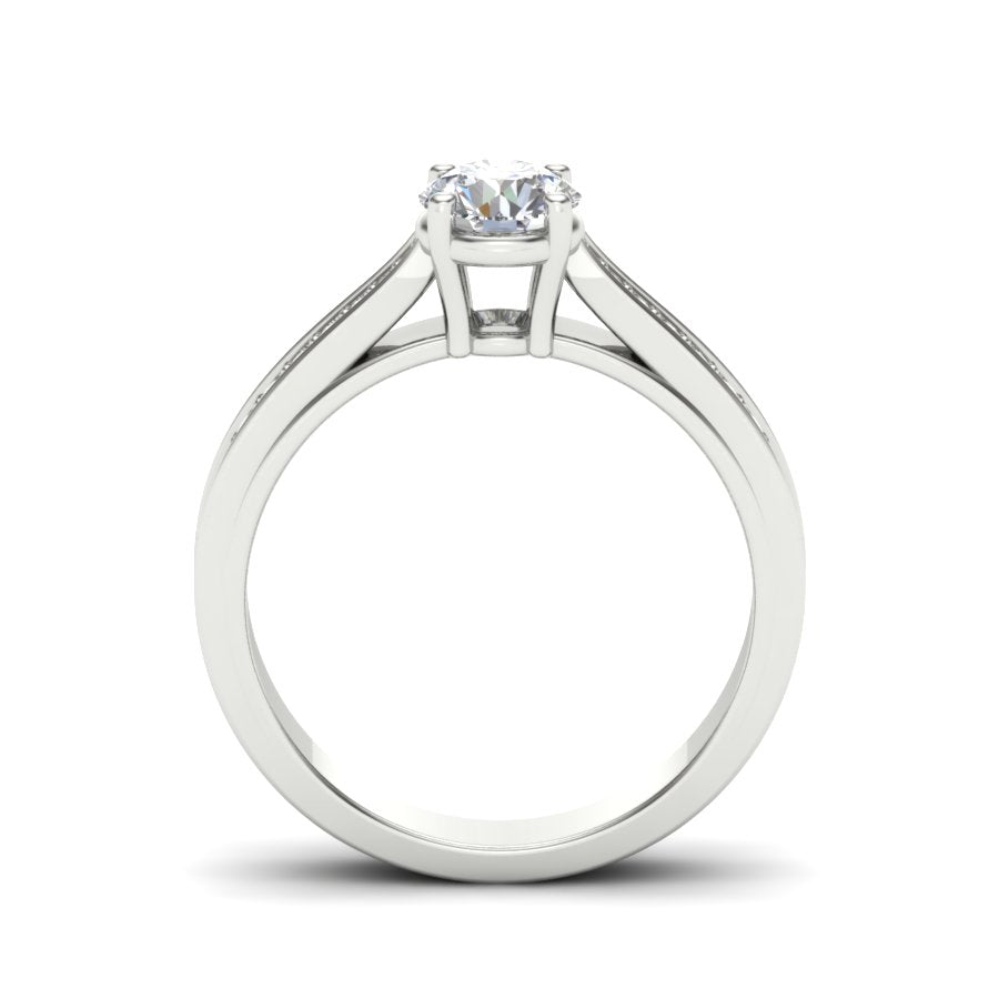 Unique Ring 0.83 TW Solitaire Round Cut Lab Grown Diamond Ring Ladies Cluster Prong Set Unique Engagement Ring Wedding Ring PR417