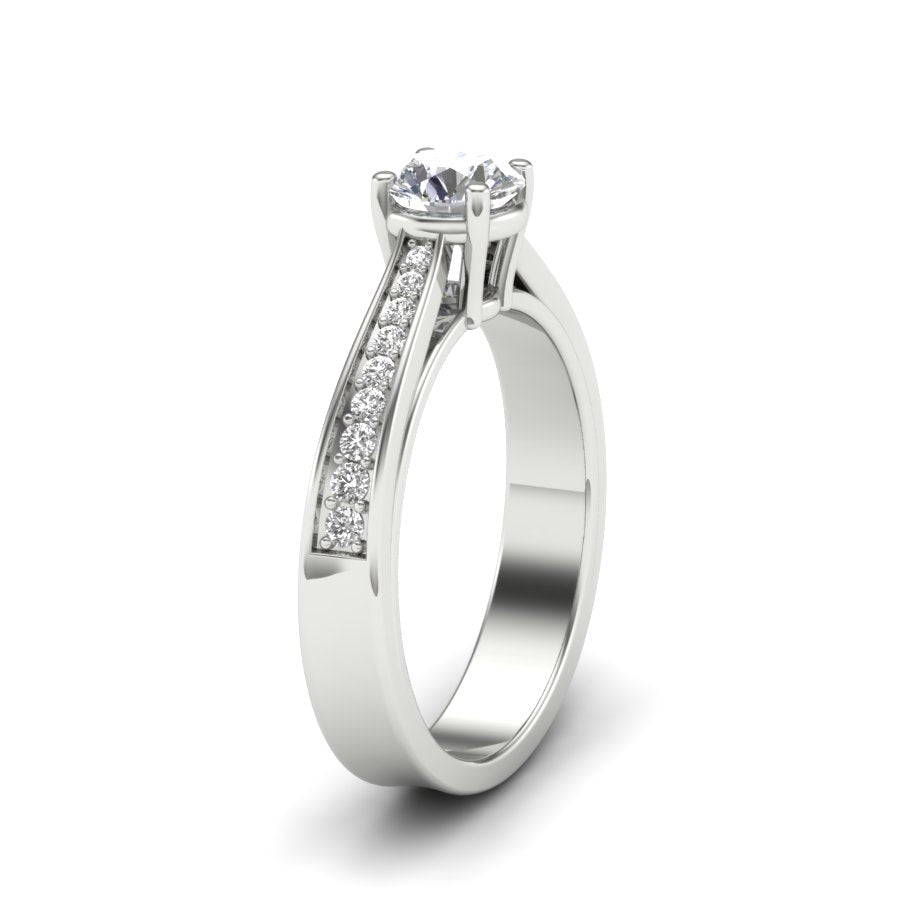 Unique Ring 0.83 TW Solitaire Round Cut Lab Grown Diamond Ring Ladies Cluster Prong Set Unique Engagement Ring Wedding Ring PR417