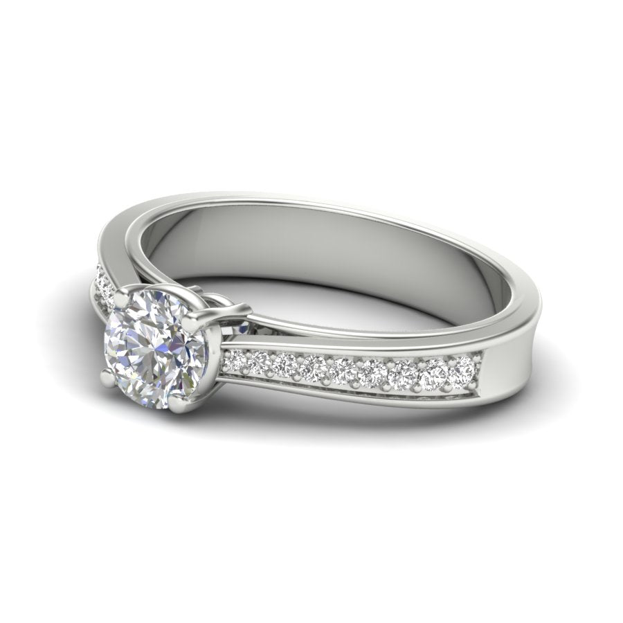 Unique Ring 0.83 TW Solitaire Round Cut Lab Grown Diamond Ring Ladies Cluster Prong Set Unique Engagement Ring Wedding Ring PR417