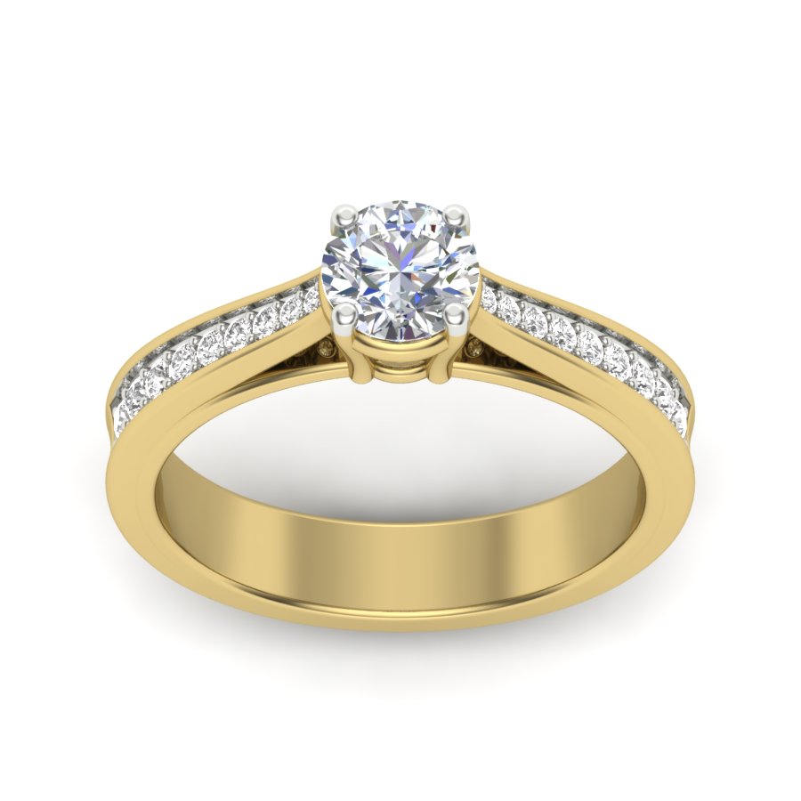 Unique Ring 0.83 TW Solitaire Round Cut Lab Grown Diamond Ring Ladies Cluster Prong Set Unique Engagement Ring Wedding Ring PR417