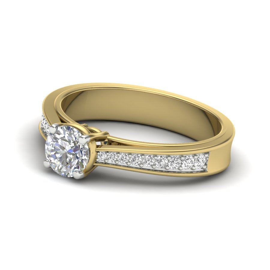 Unique Ring 0.83 TW Solitaire Round Cut Lab Grown Diamond Ring Ladies Cluster Prong Set Unique Engagement Ring Wedding Ring PR417