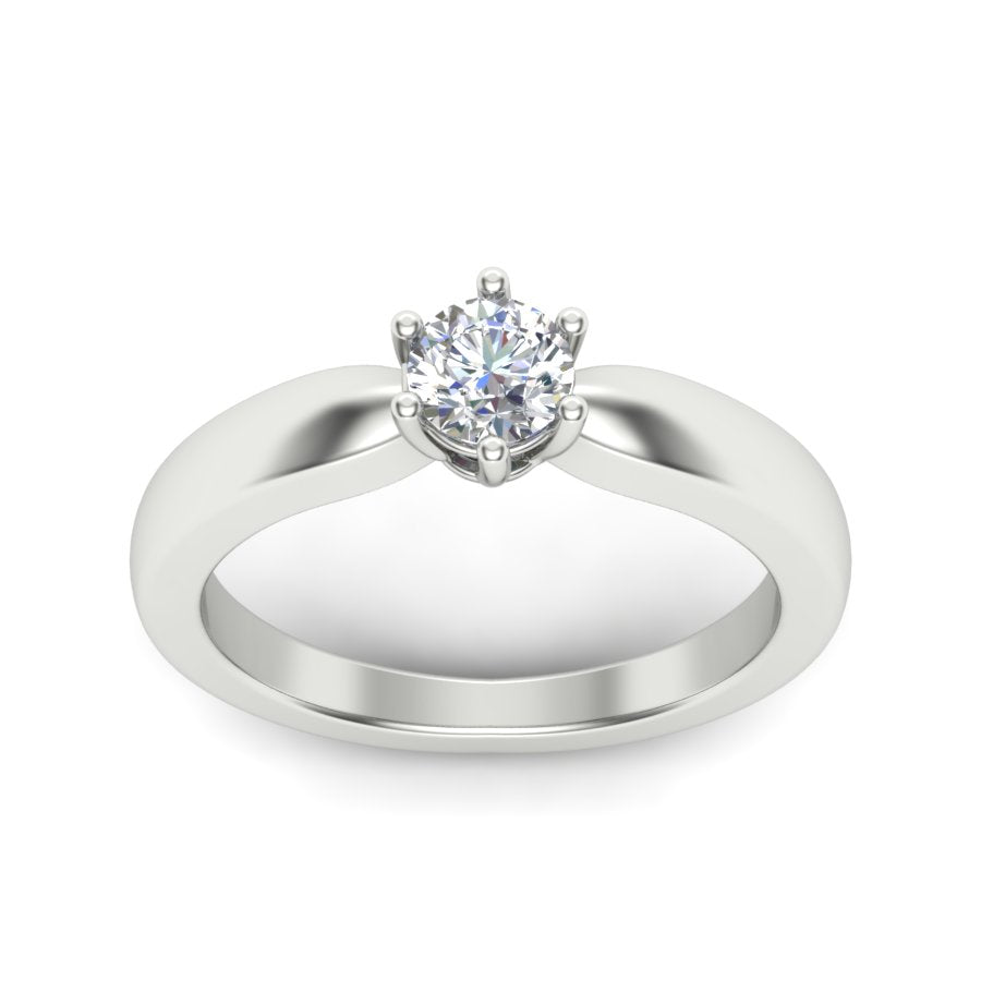 0.47 TW Solitaire Round Cut Lab Grown Diamond Ring Prong Set Unique Design Engagement Ring Multi tone gold Wedding Ring PR419