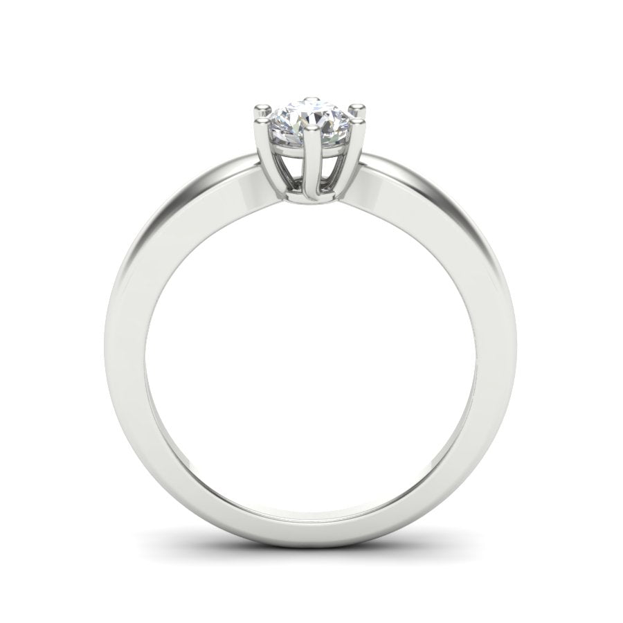 0.47 TW Solitaire Round Cut Lab Grown Diamond Ring Prong Set Unique Design Engagement Ring Multi tone gold Wedding Ring PR419