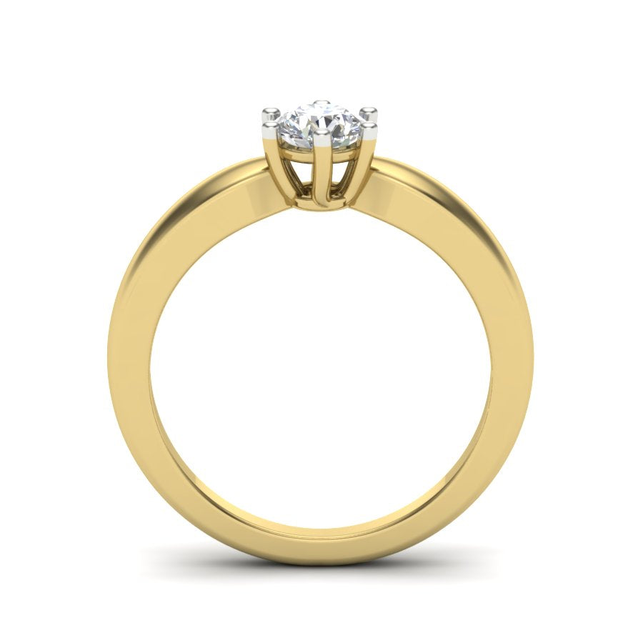 0.47 TW Solitaire Round Cut Lab Grown Diamond Ring Prong Set Unique Design Engagement Ring Multi tone gold Wedding Ring PR419