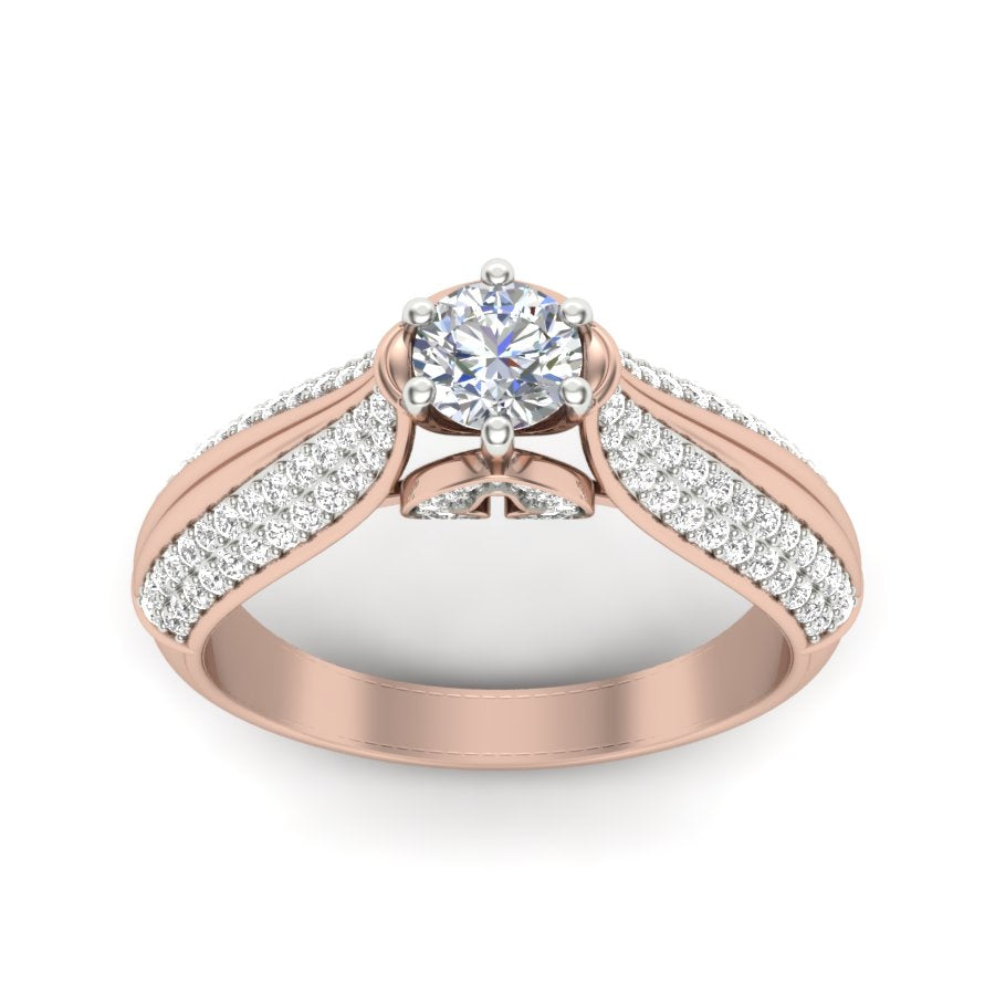 0.94 TW Unique Design Ring Round Prong Set Ring Round Cut Lab Grown Diamond Ring Wedding ring Bridal Ring Engagement ring PR423