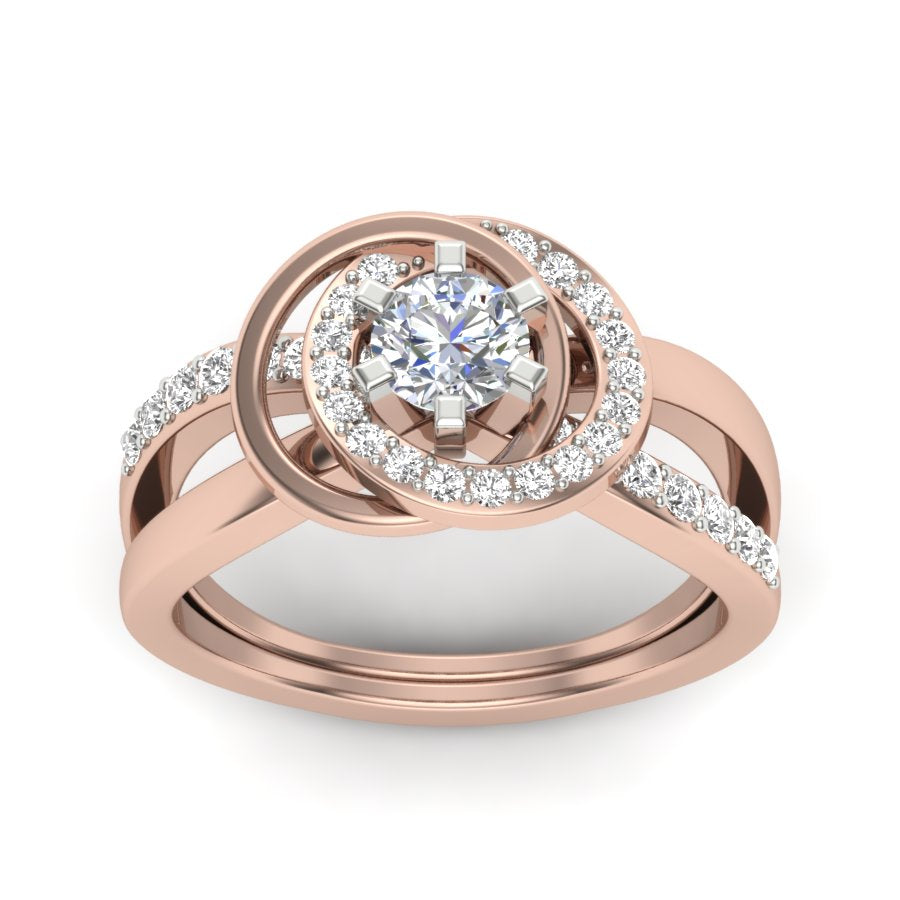 Unique Design Ring 0.81 TW Square Prong Set Ring Round Cut Lab Grown Diamond Ring Wedding ring Bridal Ring Engagement ring PR424