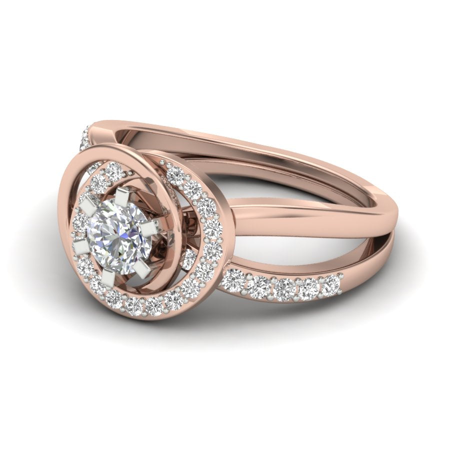 Unique Design Ring 0.81 TW Square Prong Set Ring Round Cut Lab Grown Diamond Ring Wedding ring Bridal Ring Engagement ring PR424