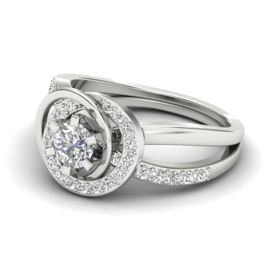 Unique Design Ring 0.81 TW Square Prong Set Ring Round Cut Lab Grown Diamond Ring Wedding ring Bridal Ring Engagement ring PR424