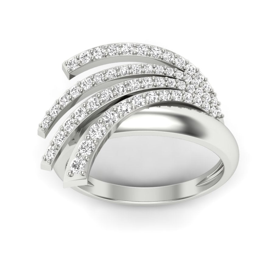 0.58 TW Unique wedding engagement ring Round Cut Lab Grown Diamond Ring Round Prong setting With Multi Tone Gold Ring PR427