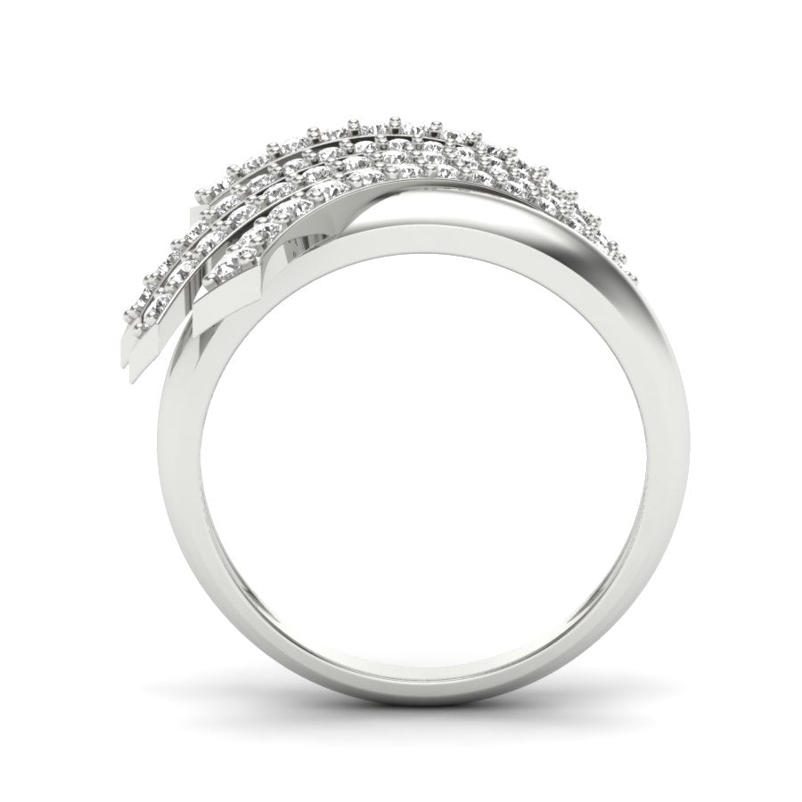 0.58 TW Unique wedding engagement ring Round Cut Lab Grown Diamond Ring Round Prong setting With Multi Tone Gold Ring PR427