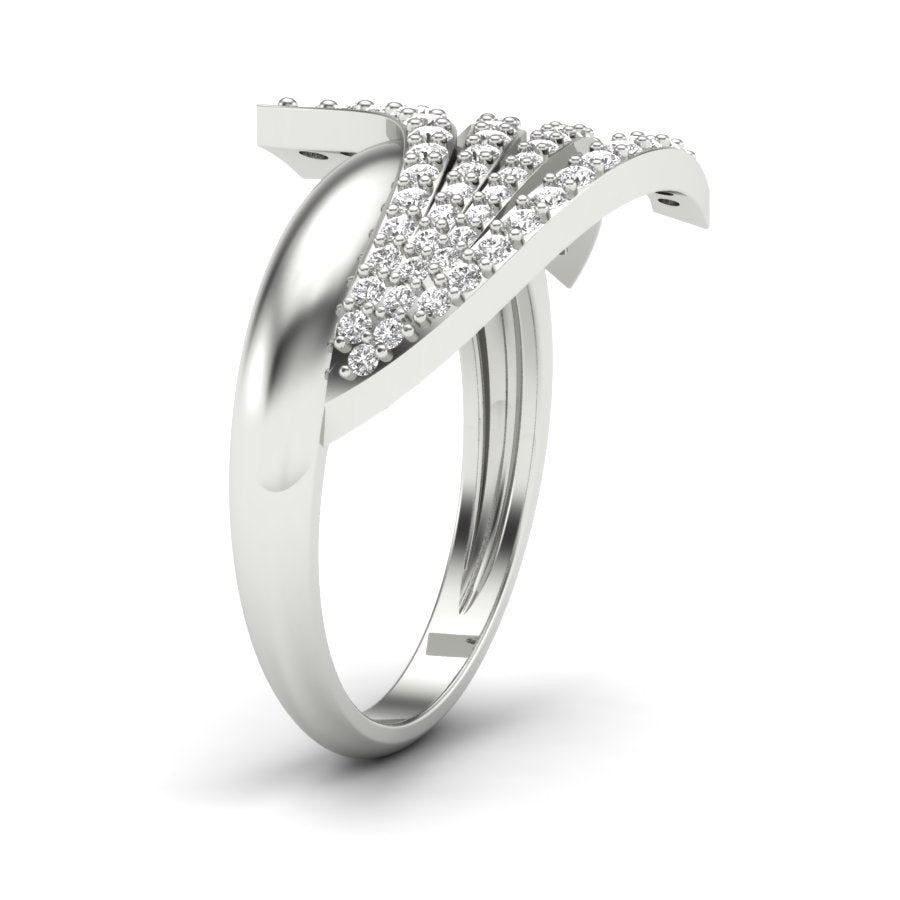 0.58 TW Unique wedding engagement ring Round Cut Lab Grown Diamond Ring Round Prong setting With Multi Tone Gold Ring PR427