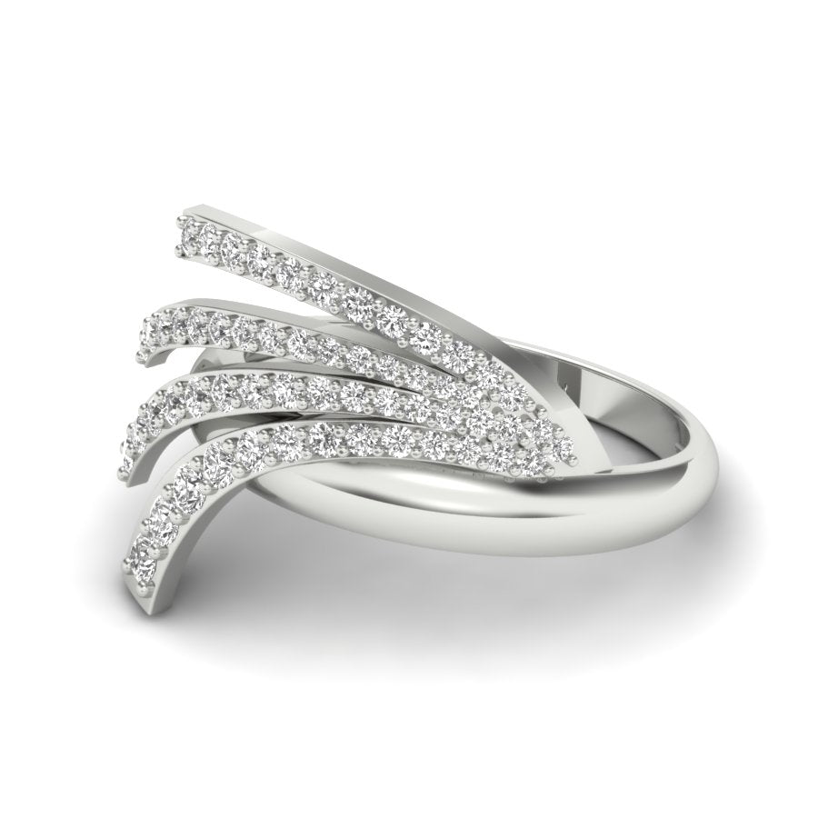 0.58 TW Unique wedding engagement ring Round Cut Lab Grown Diamond Ring Round Prong setting With Multi Tone Gold Ring PR427