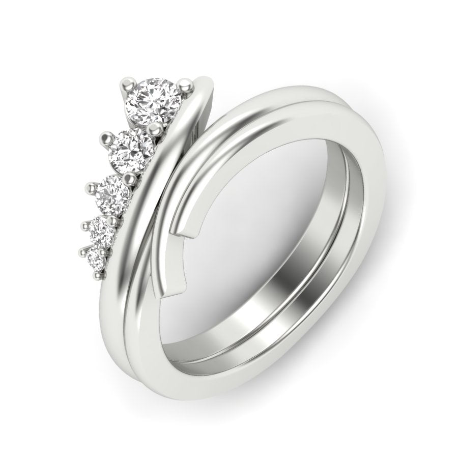 Unique Ring 0.36 TW Bypass Design With Round Cut Lab Grown Diamond Ring Wedding ring Prong Set Engagement ring PR428