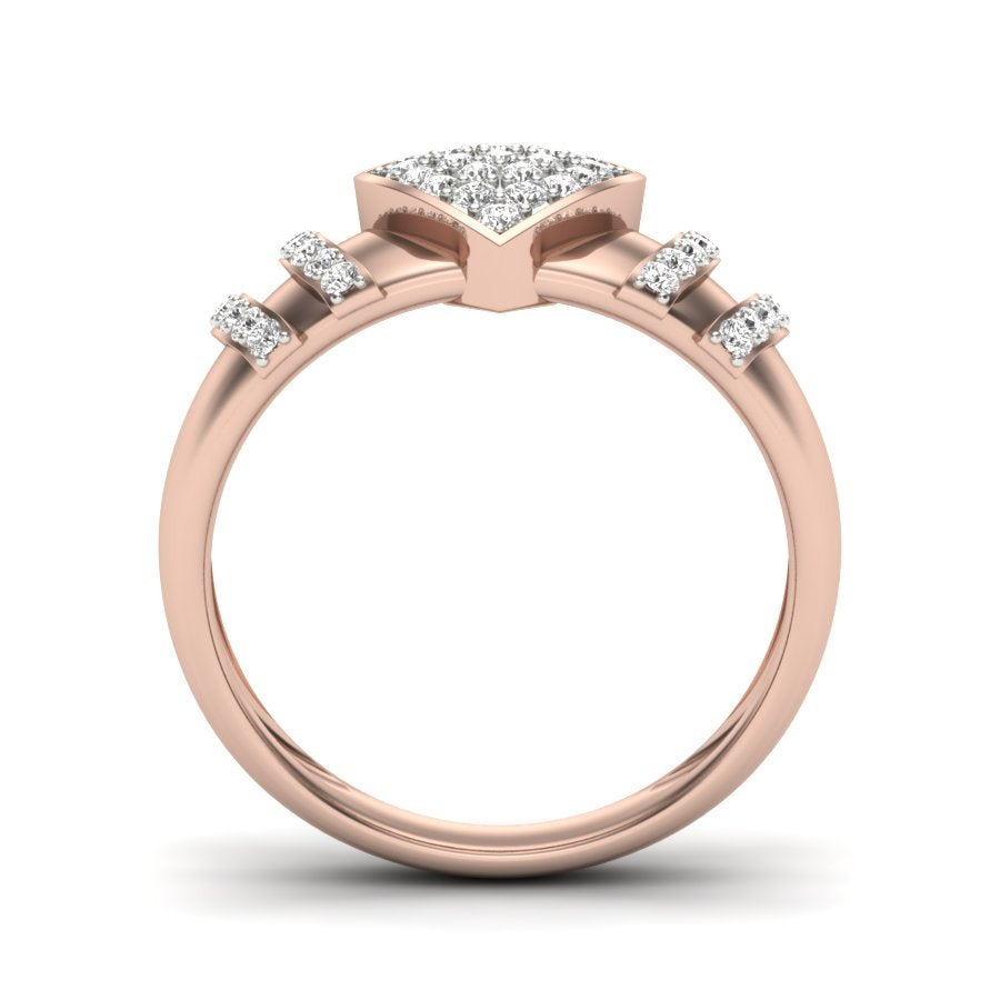 Unique Design Ring 0.51 TW Triangle Shape Ring Round Cut Lab Grown Diamond Ring Engagement Ring Prong Setting Design Ring Wedding Ring PR433