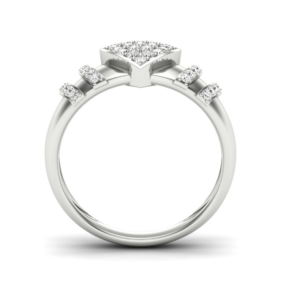 Unique Design Ring 0.51 TW Triangle Shape Ring Round Cut Lab Grown Diamond Ring Engagement Ring Prong Setting Design Ring Wedding Ring PR433