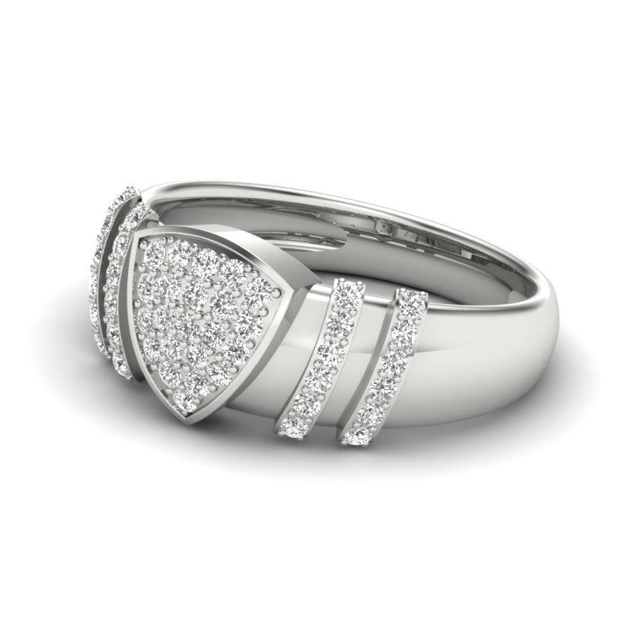 Unique Design Ring 0.51 TW Triangle Shape Ring Round Cut Lab Grown Diamond Ring Engagement Ring Prong Setting Design Ring Wedding Ring PR433