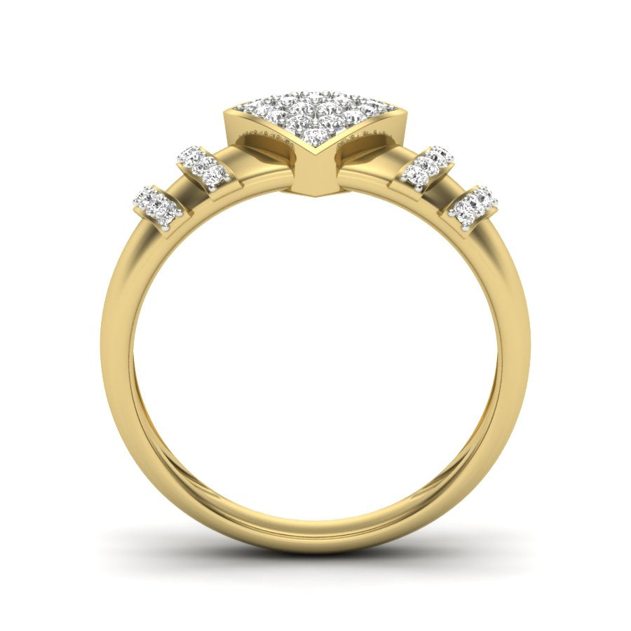 Unique Design Ring 0.51 TW Triangle Shape Ring Round Cut Lab Grown Diamond Ring Engagement Ring Prong Setting Design Ring Wedding Ring PR433