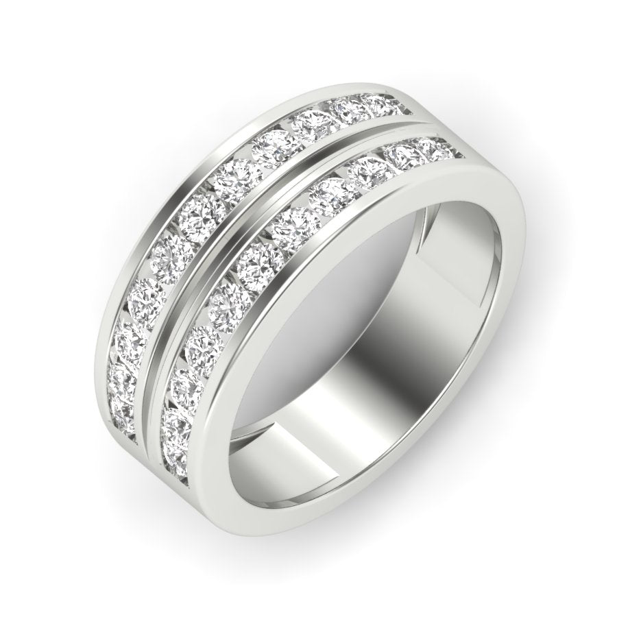 Two layers Men's Diamond Band 1.28 TW Unique Design Band With Round Cut Lab Grown Diamond Band Channel Setting Band Men's Wedding Band Engagement Band PR450