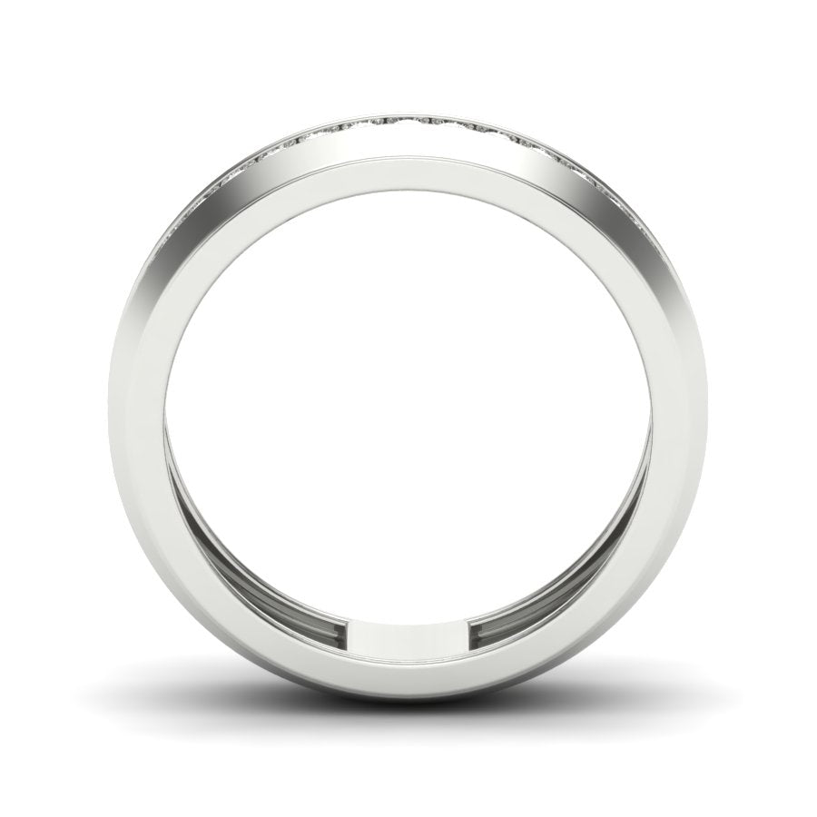 0.39 TW Channel Set Staking Band For Men's Round Cut Lab Grown Diamond Band Engagement Band Men's Wedding Band PR451