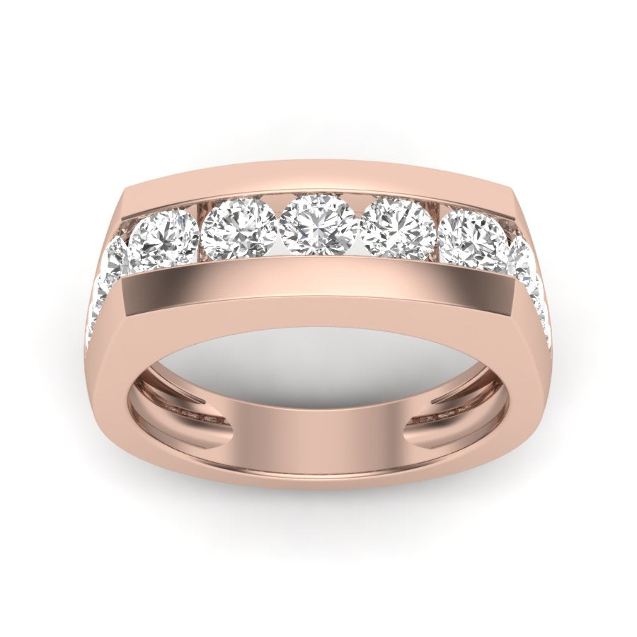 1.75 TW Round Cut Lab Grown Diamond Band Engagement Band Men's Wedding Band Channel Set Staking Band For Men's PR452