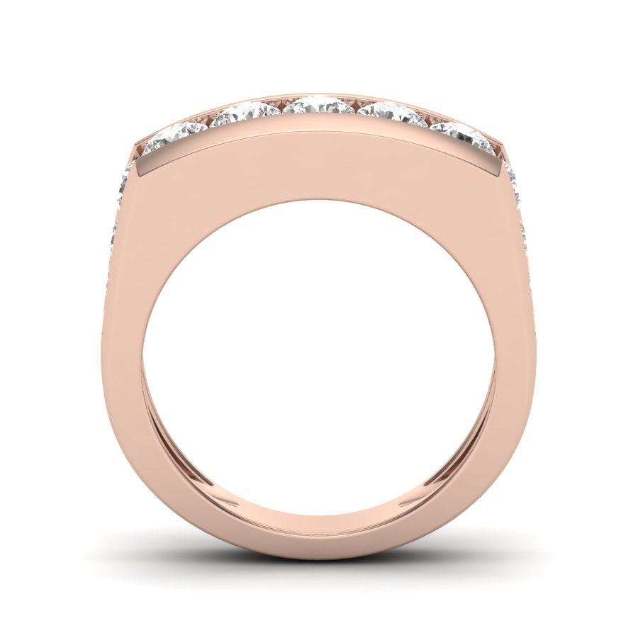 1.75 TW Round Cut Lab Grown Diamond Band Engagement Band Men's Wedding Band Channel Set Staking Band For Men's PR452