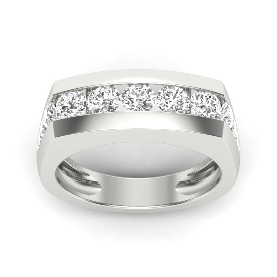 1.75 TW Round Cut Lab Grown Diamond Band Engagement Band Men's Wedding Band Channel Set Staking Band For Men's PR452