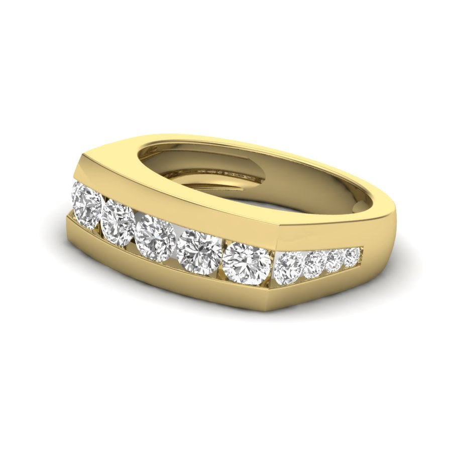 1.75 TW Round Cut Lab Grown Diamond Band Engagement Band Men's Wedding Band Channel Set Staking Band For Men's PR452