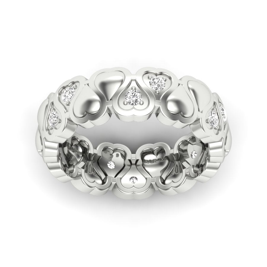 0.31 TW Round Cut Lab Grown Diamond Ring Heart Adjustable Ring Prong Set Engagement Ring Wedding Ring PR453