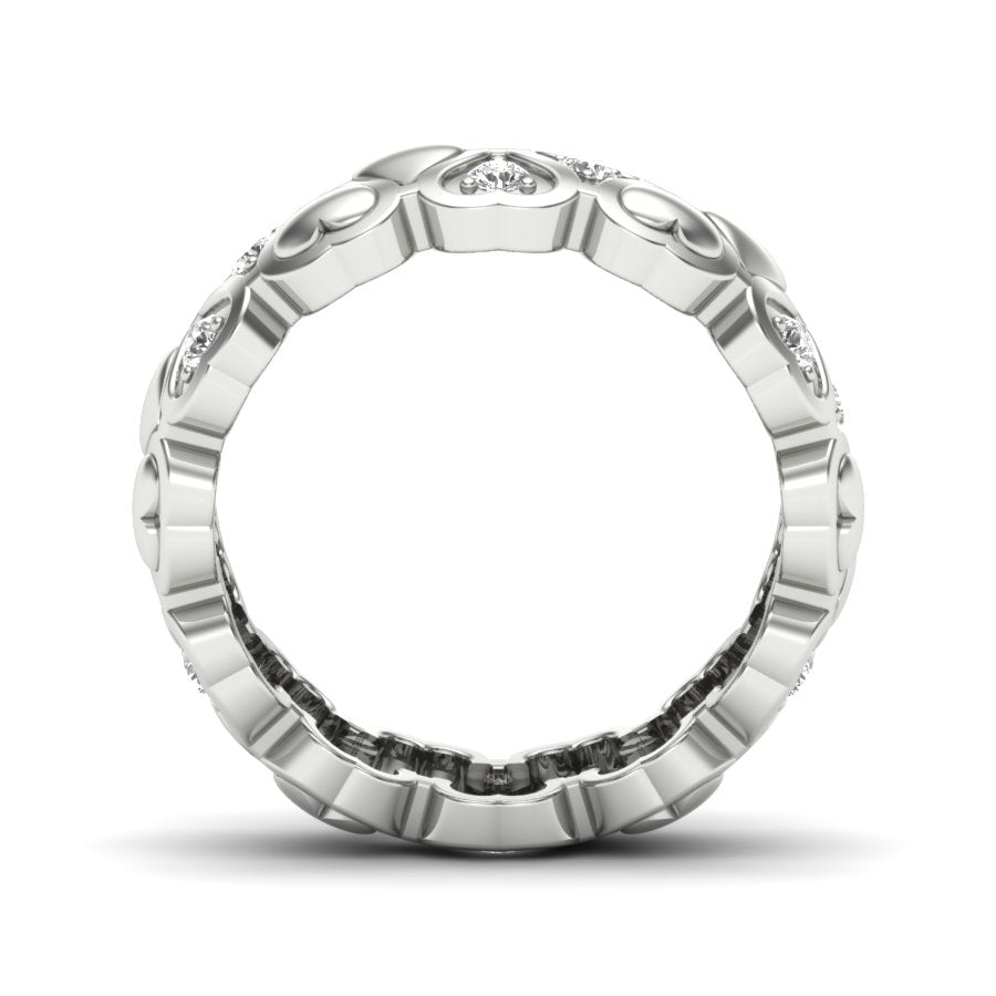 0.31 TW Round Cut Lab Grown Diamond Ring Heart Adjustable Ring Prong Set Engagement Ring Wedding Ring PR453