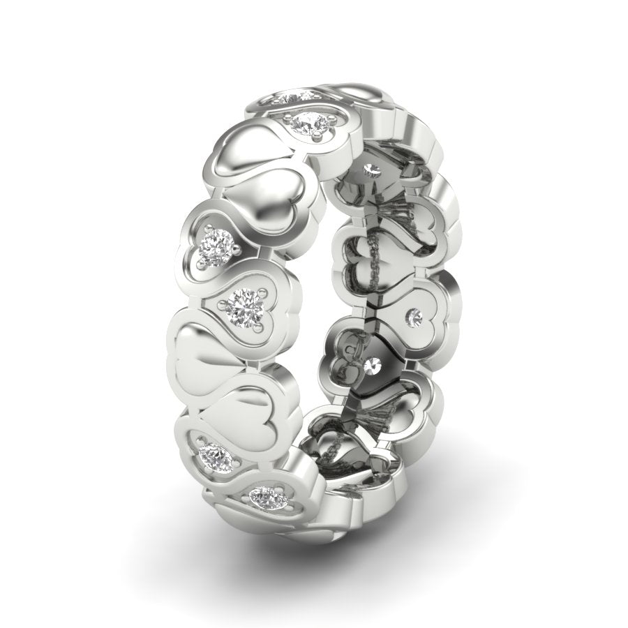 0.31 TW Round Cut Lab Grown Diamond Ring Heart Adjustable Ring Prong Set Engagement Ring Wedding Ring PR453