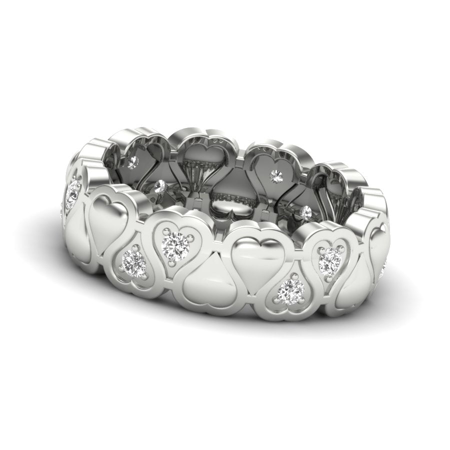 0.31 TW Round Cut Lab Grown Diamond Ring Heart Adjustable Ring Prong Set Engagement Ring Wedding Ring PR453