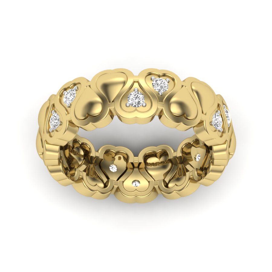 0.31 TW Round Cut Lab Grown Diamond Ring Heart Adjustable Ring Prong Set Engagement Ring Wedding Ring PR453