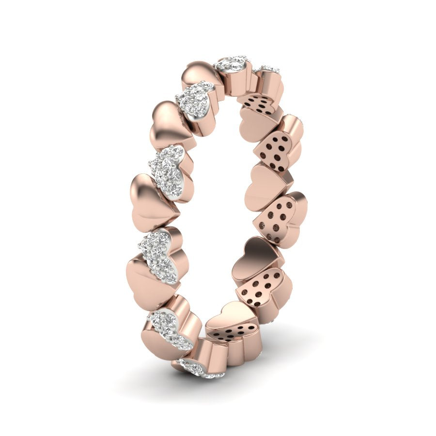 0.24 TW Round Cut Lab Grown Diamond Ring Coralie Heart Ring Prong Set Engagement Ring Wedding Ring PR455