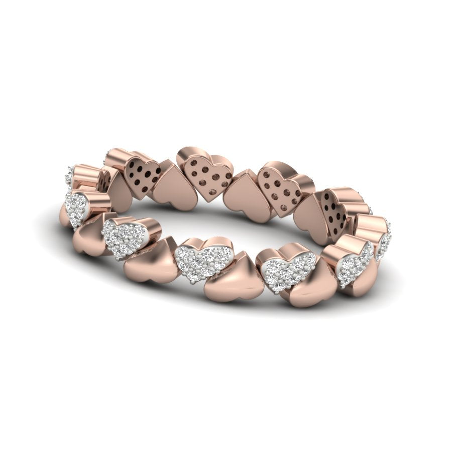 0.24 TW Round Cut Lab Grown Diamond Ring Coralie Heart Ring Prong Set Engagement Ring Wedding Ring PR455